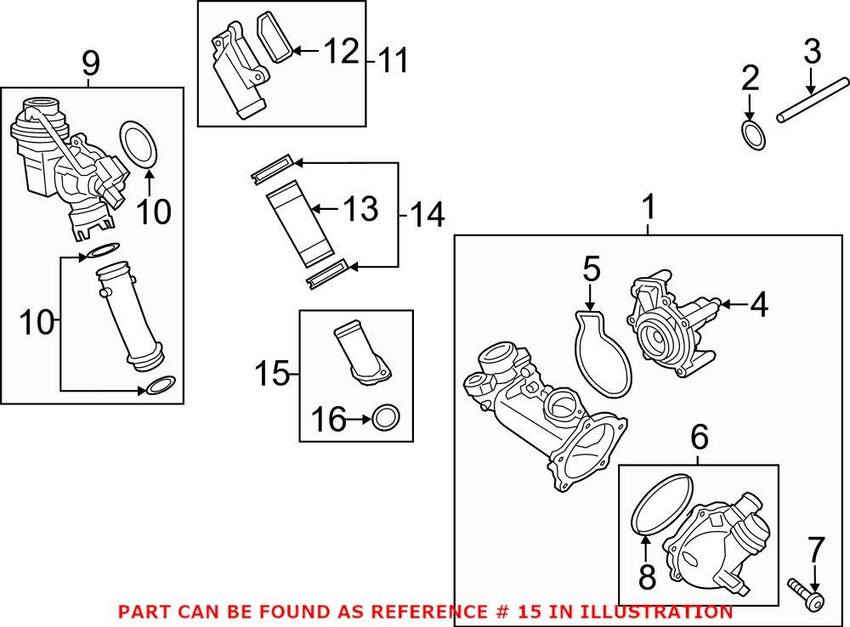 Audi Engine Coolant Pipe 079121147C